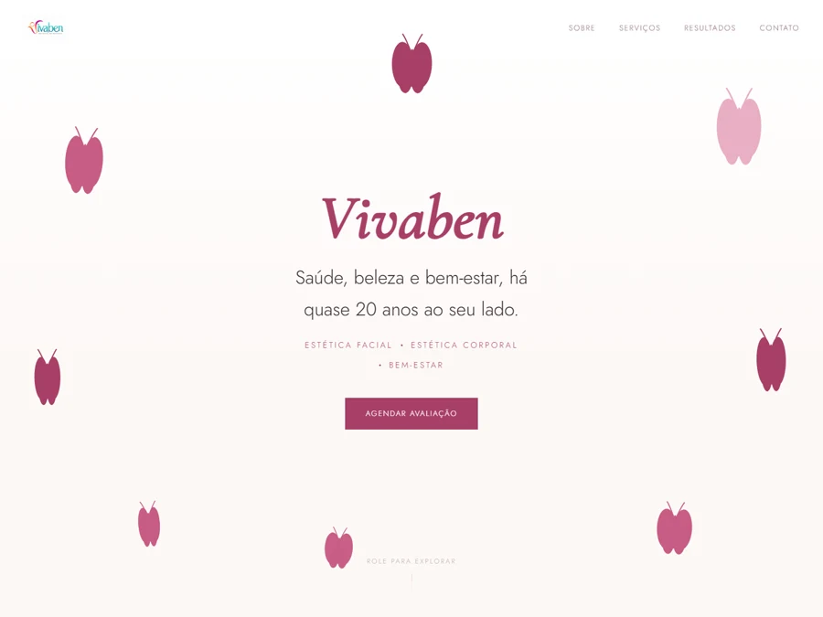 Site da Vivaben, instituto de estética