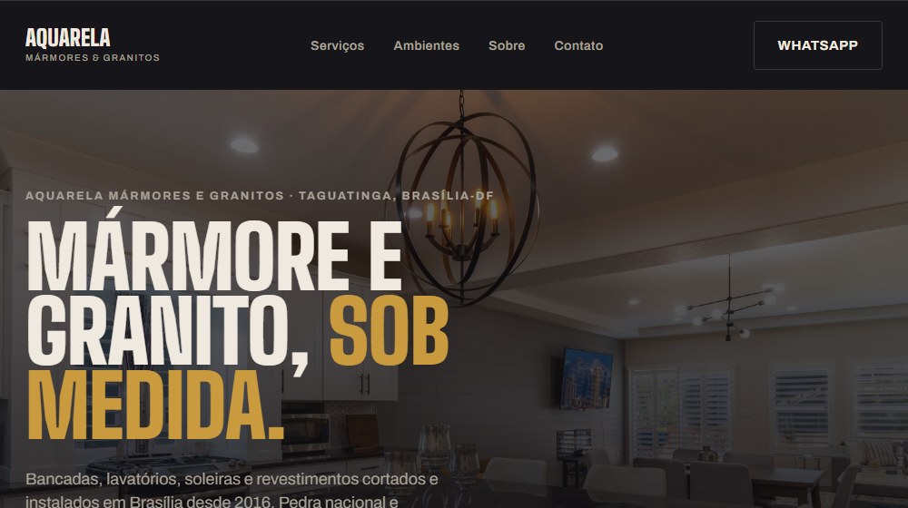 Site da Aquarela Mármores e Granitos
